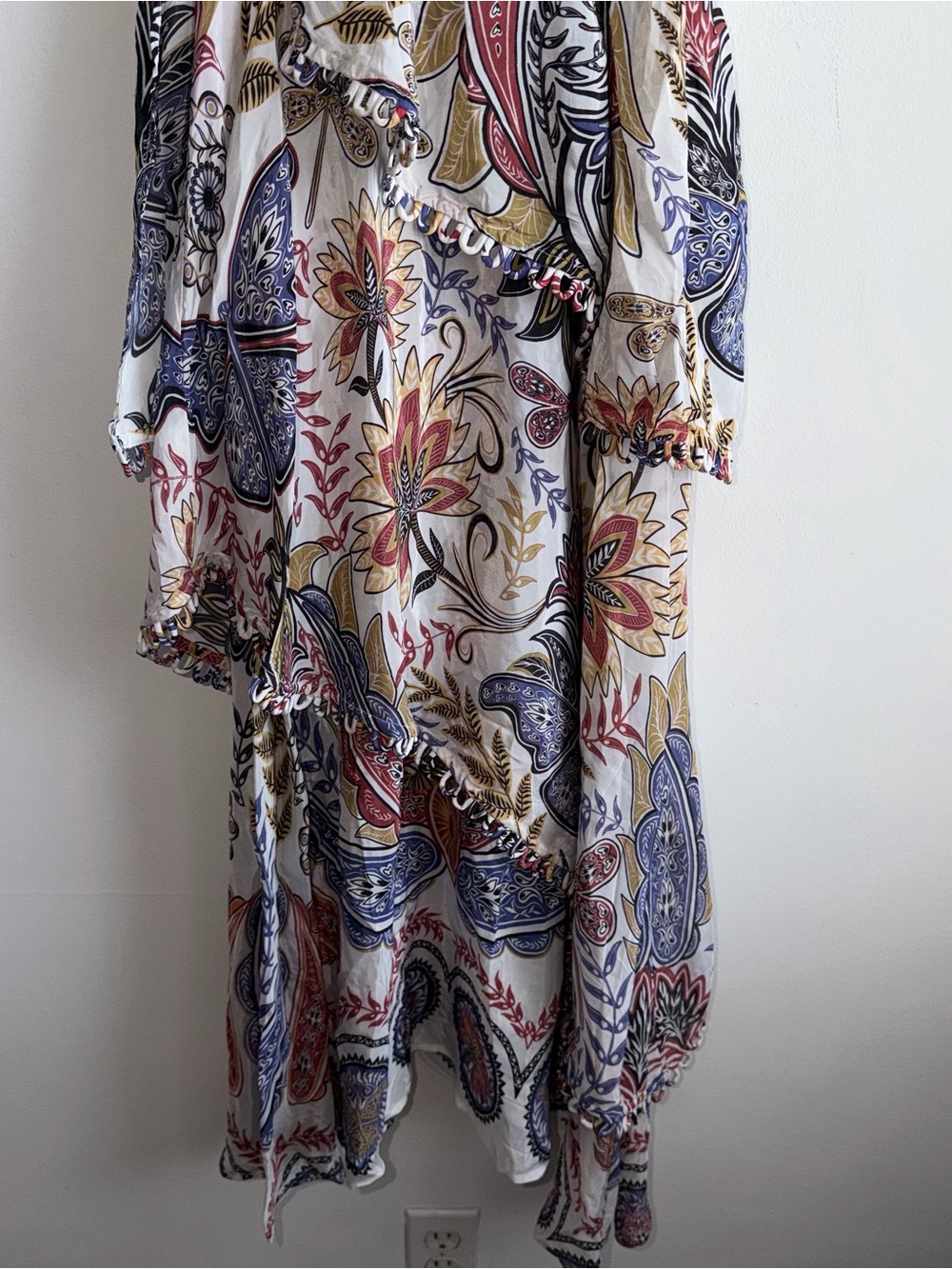 NWT Farm Rio Boho Glam Off White Maxi Dress Floral Sundress Size Medium - Picture 6 of 14
